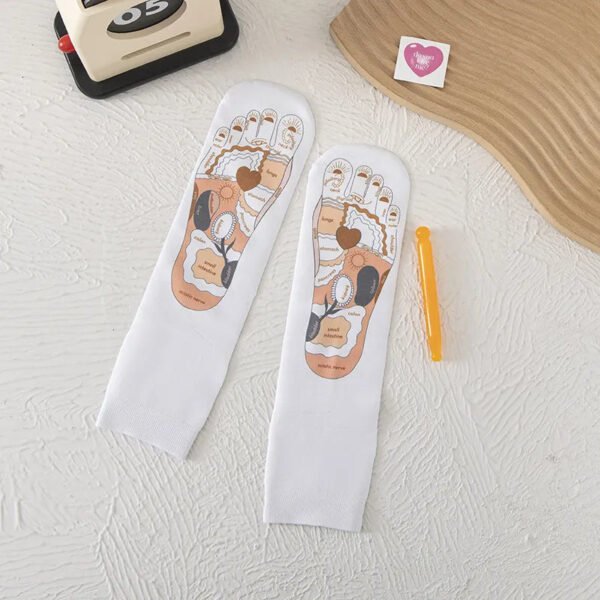 Acupoint Graphic Foot Massage Cotton Socks